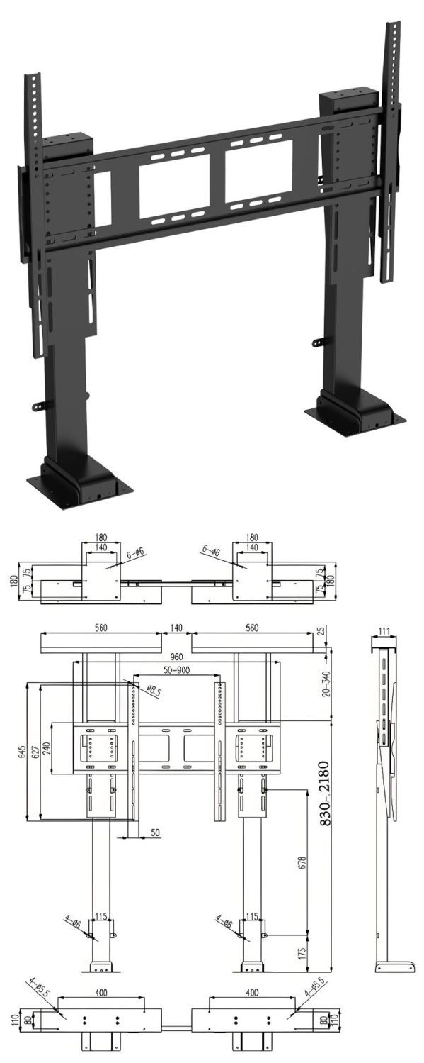 TV electric remote control lifting telescopic cabinet hidden bracket 32 40 55 65 70 inches