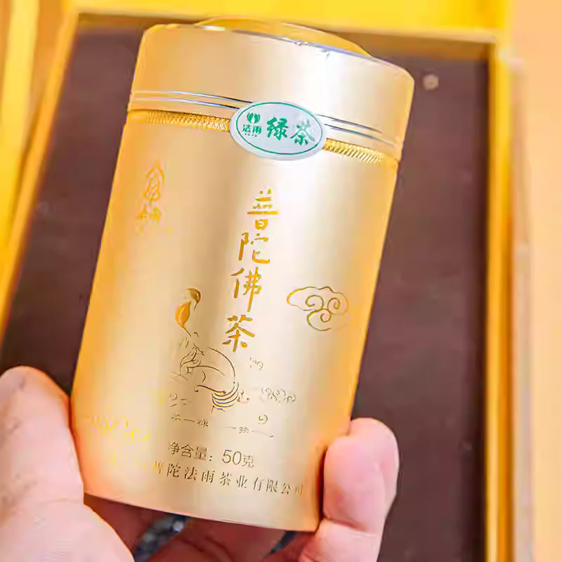 Zhoushan Putuoshan Buddha Tea Mingqian Spring Tea Sprouds New Tea Special First-Class Rain Tea Green Tea Canned Tea