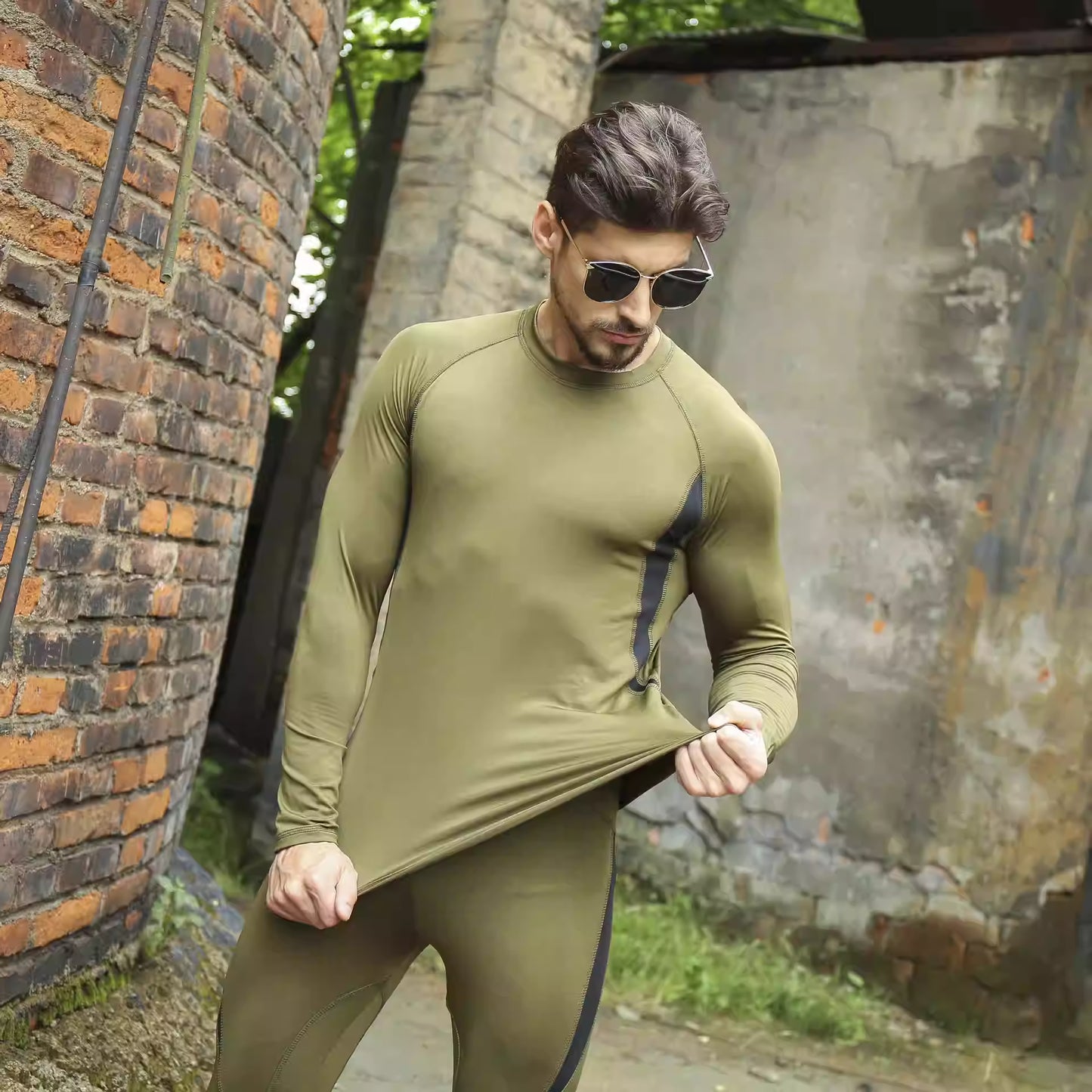 romision Thermal Underwear for Men Long Johns Fleece Lined Hunting Gear Bottom Top Set Base Layer for Cold Weather Gift