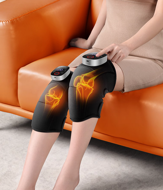 Aux knee massage instrument Electric heating kneepad heating warm elderly cold legs joints wormwood hot compress artifact (Two packs)