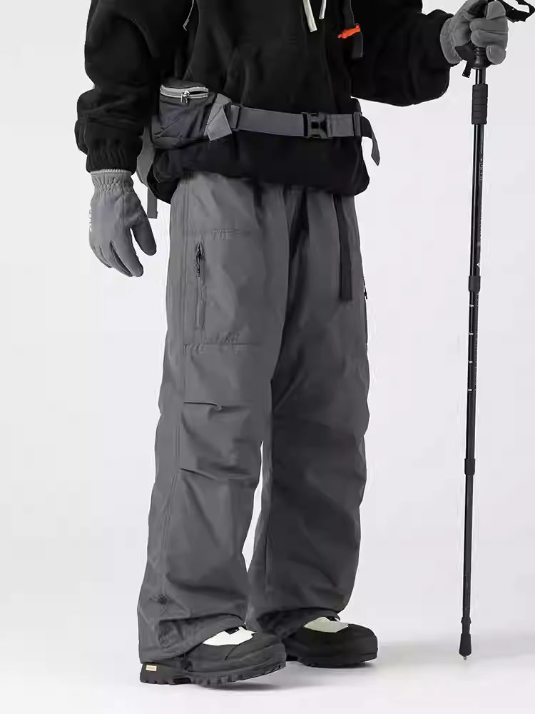 Charge down pants, men's hiking pants, 2025 winter new outdoor waterproof casual wear-resistant skiing overalls
