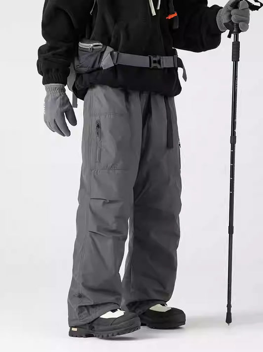 Charge down pants, men's hiking pants, 2025 winter new outdoor waterproof casual wear-resistant skiing overalls