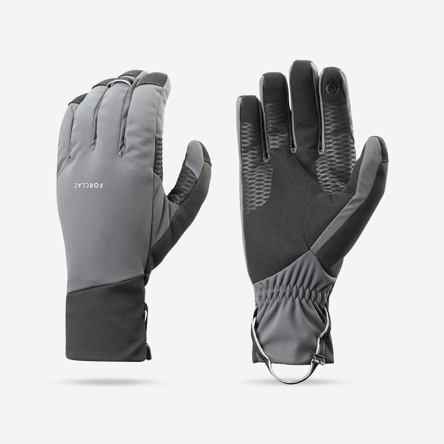 Adult Windproof Touchscreen Hiking Gloves - Grey