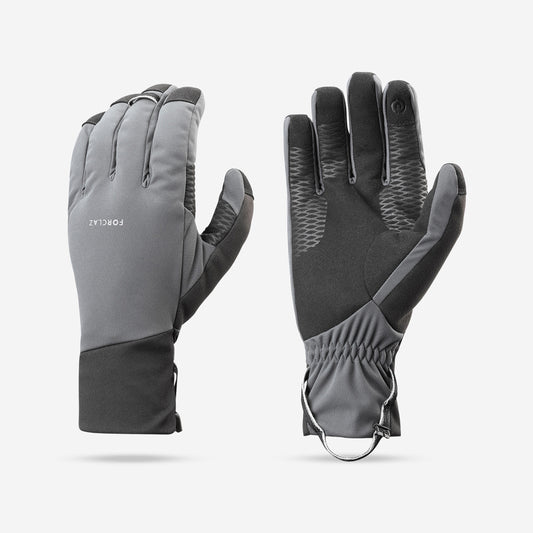 Adult Windproof Touchscreen Hiking Gloves - Grey